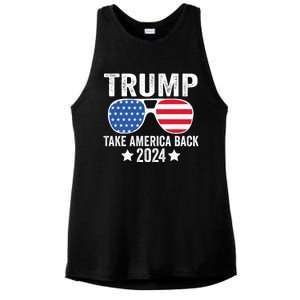 Donald Trump 2024 Take America Back Donald Trump 2024 Ladies PosiCharge Tri-Blend Wicking Tank