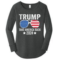 Donald Trump 2024 Take America Back Donald Trump 2024 Women's Perfect Tri Tunic Long Sleeve Shirt