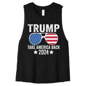 Donald Trump 2024 Take America Back Donald Trump 2024 Women's Racerback Cropped Tank