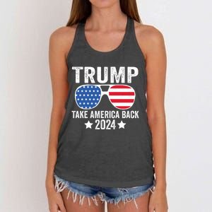 Donald Trump 2024 Take America Back Donald Trump 2024 Women's Knotted Racerback Tank