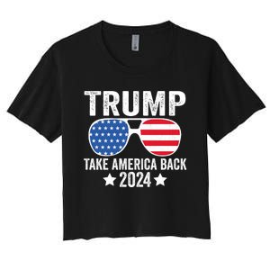 Donald Trump 2024 Take America Back Donald Trump 2024 Women's Crop Top Tee