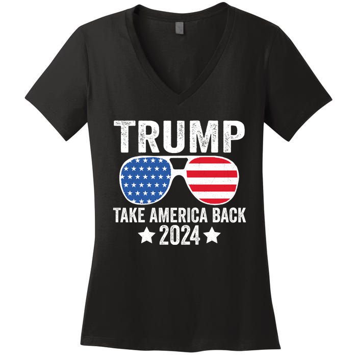 Donald Trump 2024 Take America Back Donald Trump 2024 Women's V-Neck T-Shirt