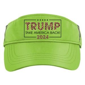 Donald Trump 2024 Take America Back Leopard Print Gift Adult Drive Performance Visor