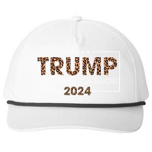 Donald Trump 2024 Take America Back Leopard Print Gift Snapback Five-Panel Rope Hat