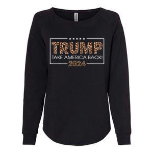 Donald Trump 2024 Take America Back Leopard Print Gift Womens California Wash Sweatshirt