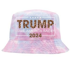 Donald Trump 2024 Take America Back Leopard Print Gift Tie-Dyed Bucket Hat