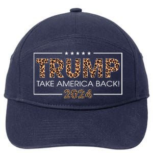 Donald Trump 2024 Take America Back Leopard Print Gift 7-Panel Snapback Hat