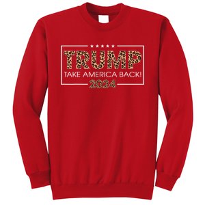 Donald Trump 2024 Take America Back Leopard Print Gift Sweatshirt