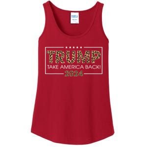 Donald Trump 2024 Take America Back Leopard Print Gift Ladies Essential Tank