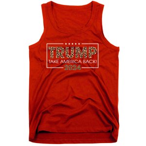 Donald Trump 2024 Take America Back Leopard Print Gift Tank Top