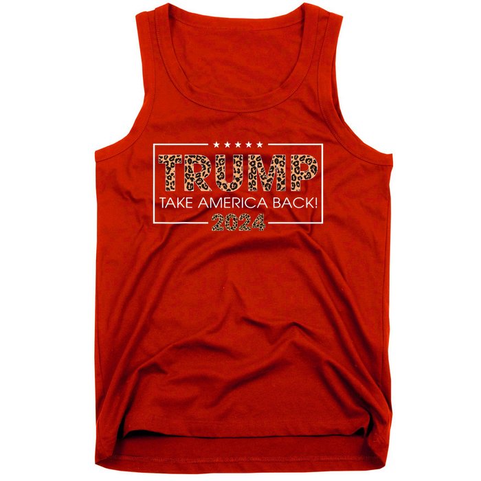 Donald Trump 2024 Take America Back Leopard Print Gift Tank Top