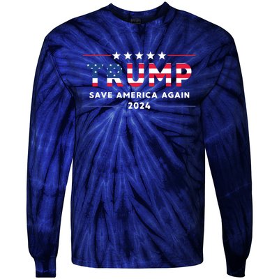 Donald Trump 2024 Take America Back Election The Return Tie-Dye Long Sleeve Shirt