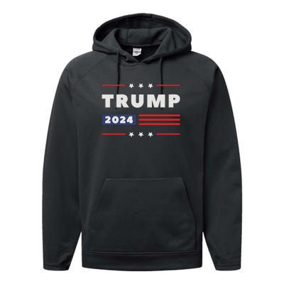 Donald Trump 2024 Election Pro Trump Performance Fleece Hoodie