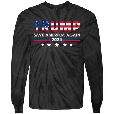 Donald Trump 2024 Take America Back Election The Return Tie-Dye Long Sleeve Shirt