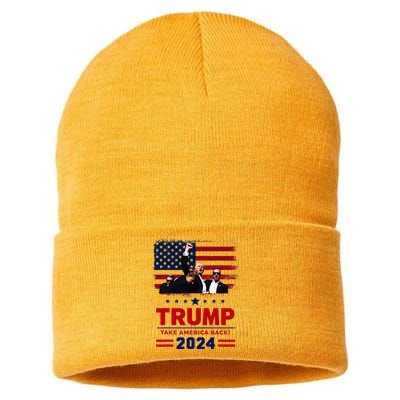 Donald Trump 2024 Survived Shot At Election Rally Sustainable Knit Beanie