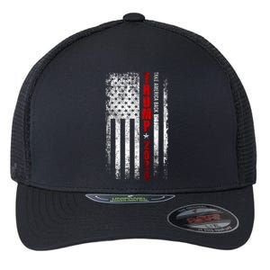 Donald Trump 2024 Take America Back American Flag Patriotic Flexfit Unipanel Trucker Cap