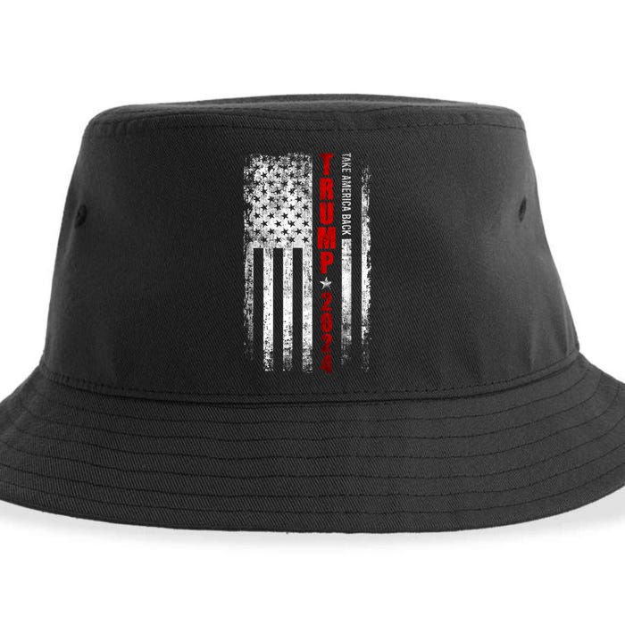 Donald Trump 2024 Take America Back American Flag Patriotic Sustainable Bucket Hat