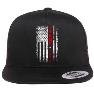 Donald Trump 2024 Take America Back American Flag Patriotic Flat Bill Trucker Hat