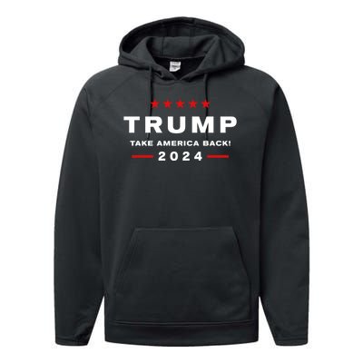 Donald Trump 2024 Take America Back Election The Return Performance Fleece Hoodie