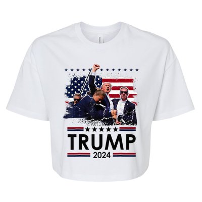 Donald Trump 2024 Survived Shot At Election Rally Bella+Canvas Jersey Crop Tee