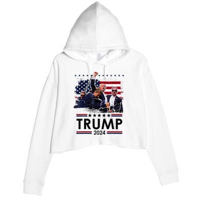 Donald Trump 2024 Survived Shot At Election Rally Crop Fleece Hoodie