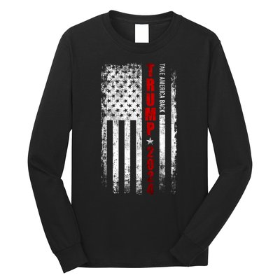 Donald Trump 2024 Take America Back American Flag Patriotic Long Sleeve Shirt