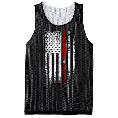 Donald Trump 2024 Take America Back American Flag Patriotic Mesh Reversible Basketball Jersey Tank