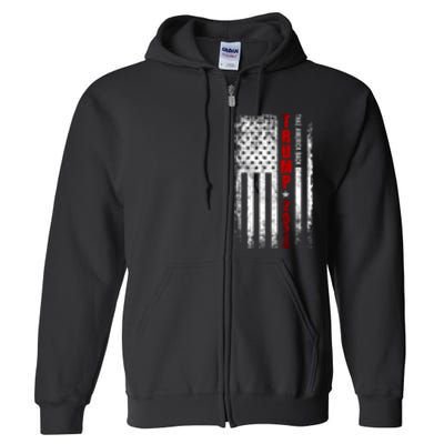 Donald Trump 2024 Take America Back American Flag Patriotic Full Zip Hoodie