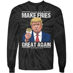 Donald Trump 2024 French Fry Make French Fries Great Again Tie-Dye Long Sleeve Shirt