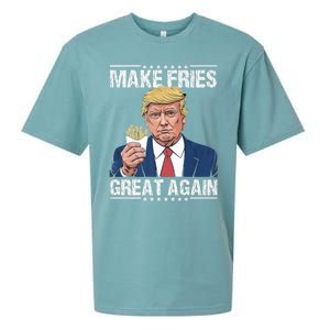 Donald Trump 2024 French Fry Make French Fries Great Again Sueded Cloud Jersey T-Shirt