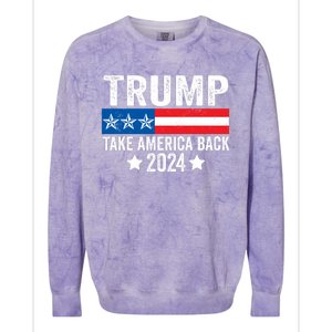 Donald Trump 2024 Take America Back Donald Trump 2024 Colorblast Crewneck Sweatshirt