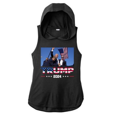 Donald Trump 2024 Survived Shot At Pennsylvania Rally You Best Not Miss Ladies PosiCharge Tri-Blend Wicking Draft Hoodie Tank