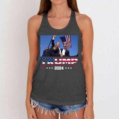 Donald Trump 2024 Survived Shot At Pennsylvania Rally You Best Not Miss Women's Knotted Racerback Tank