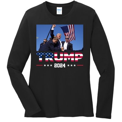 Donald Trump 2024 Survived Shot At Pennsylvania Rally You Best Not Miss Ladies Long Sleeve Shirt