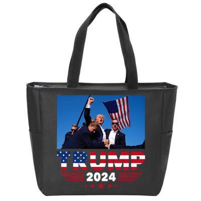 Donald Trump 2024 Survived Shot At Election Rally Zip Tote Bag