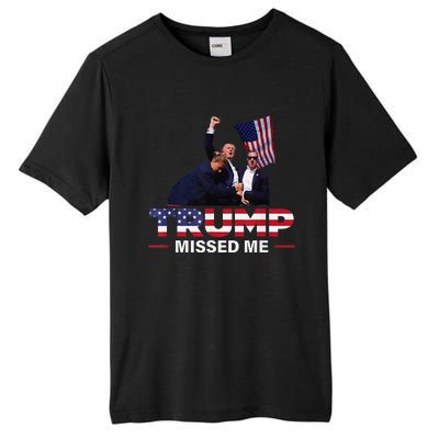 Donald Trump 2024 Missed Me Survived Shot At Election Tall Fusion ChromaSoft Performance T-Shirt