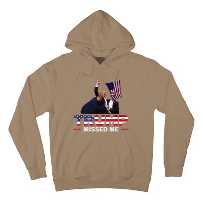 Donald Trump 2024 Missed Me Survived Shot At Election Hoodie