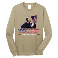 Donald Trump 2024 Missed Me Survived Shot At Election Long Sleeve Shirt