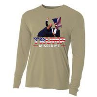 Donald Trump 2024 Missed Me Survived Shot At Election Cooling Performance Long Sleeve Crew