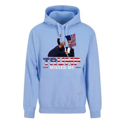 Donald Trump 2024 Missed Me Survived Shot At Election Unisex Surf Hoodie