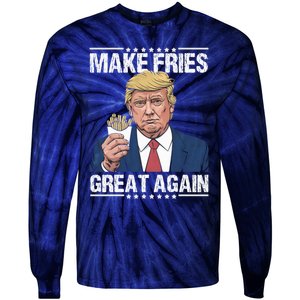 Donald Trump 2024 French Fry Make French Fries Great Again Tie-Dye Long Sleeve Shirt