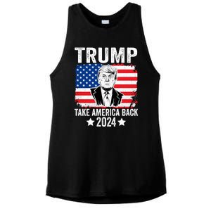 Donald Trump 2024 Take America Back Donald Trump 2024 Ladies PosiCharge Tri-Blend Wicking Tank