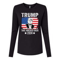 Donald Trump 2024 Take America Back Donald Trump 2024 Womens Cotton Relaxed Long Sleeve T-Shirt