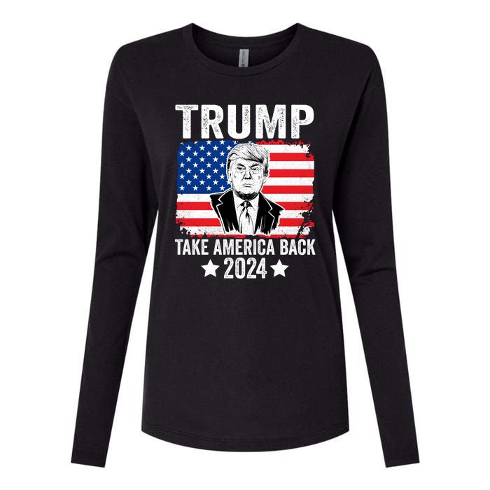 Donald Trump 2024 Take America Back Donald Trump 2024 Womens Cotton Relaxed Long Sleeve T-Shirt