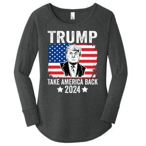 Donald Trump 2024 Take America Back Donald Trump 2024 Women's Perfect Tri Tunic Long Sleeve Shirt