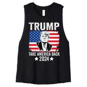 Donald Trump 2024 Take America Back Donald Trump 2024 Women's Racerback Cropped Tank