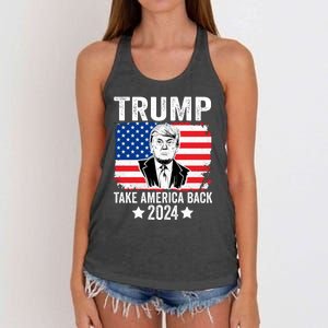 Donald Trump 2024 Take America Back Donald Trump 2024 Women's Knotted Racerback Tank