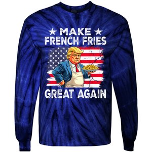 Donald Trump 2024 French Fry Make French Fries Great Again Tie-Dye Long Sleeve Shirt