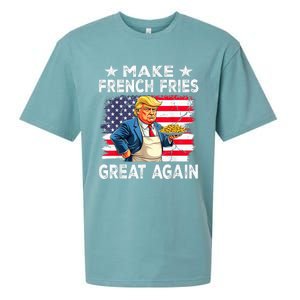 Donald Trump 2024 French Fry Make French Fries Great Again Sueded Cloud Jersey T-Shirt