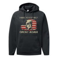 Donald Trump 2024 Make 4th Of July Great Again American Flag Performance Fleece Hoodie